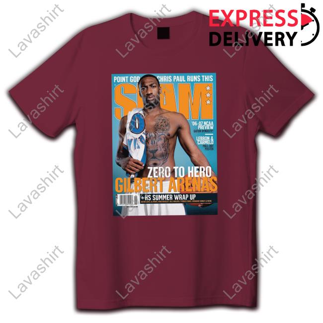 Official Slam Cover Washington Wizards Gilbert Arenas Hoodie Official Slam Cover Washington Wizards Gilbert Arenas Hoodie