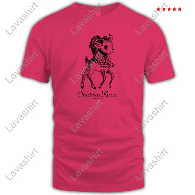 Ariana Grande Merch Christmas Kisses Reindeer Crewneck Ariana Grande Merch Christmas Kisses Reindeer Crewneck
