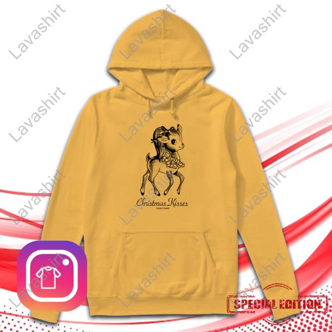 Ariana Grande Merch Christmas Kisses Reindeer Crewneck Ariana Grande Merch Christmas Kisses Reindeer Crewneck