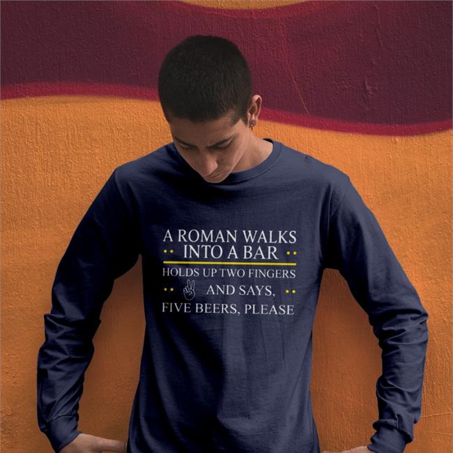 A Roman Walks Into A Bar Hooded Sweatshirt John M