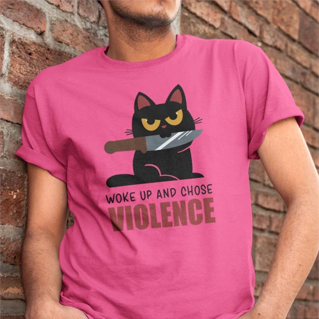 Qwertee Shop Knife Cat Tee Shirt Damglynn
