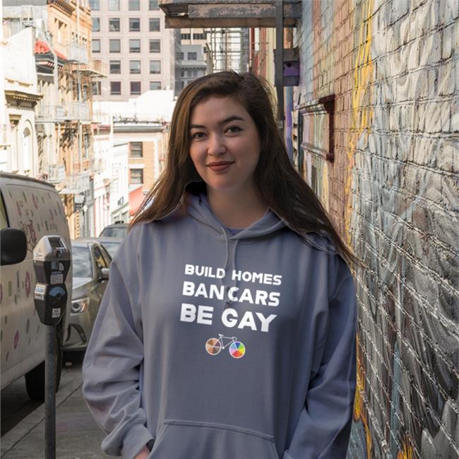 Build Homes Ban Cars Be Gay Bicycle Pride Long Sleeve T Shirt Bubba