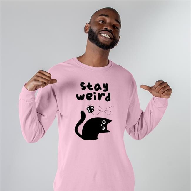 Qwertee Merch Stay Weird Cat Shirt 2022