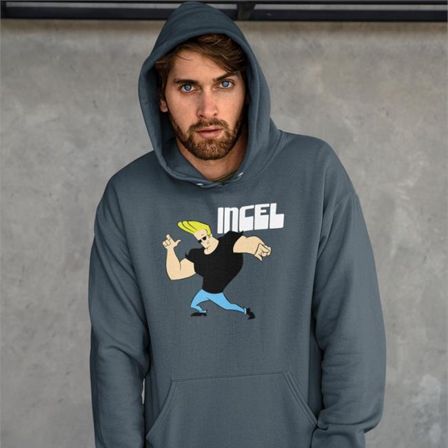 Shirts That Go Hard Merch Johnny Bravo Incel Hooded Sweatshirt