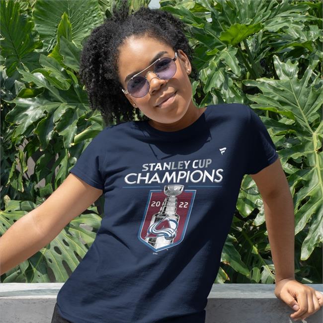 Fans Edgen Store Fanatics Branded Colorado Avalanche Heathered Charcoal 2022 Stanley Cup Champions Locker Room Tee Shirt Fanatics Experience Barstool Denver