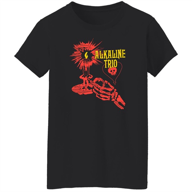 Alkaline Trio Merch Skele-Candle Tee Shirt Alkaline Trio Merch Skele-Candle Tee Shirt