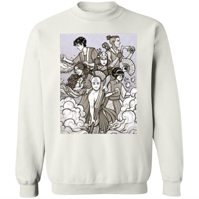 Avatar The Last Airbender MerchThe Gang Team ArtLine Sweatshirt