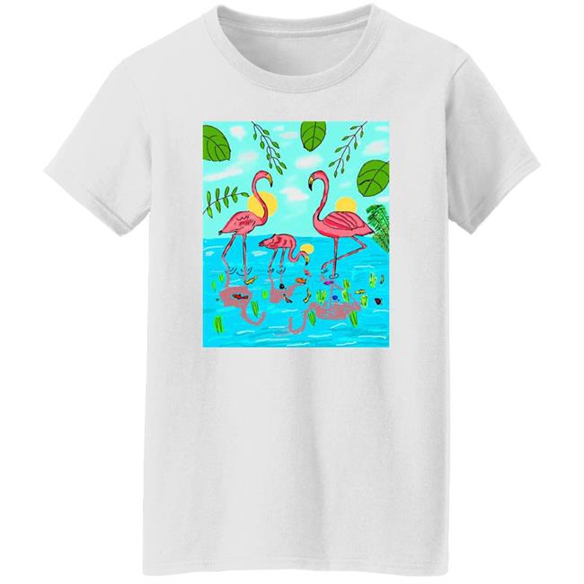 Bonfire Shop James Cage White Flamingo Shirt