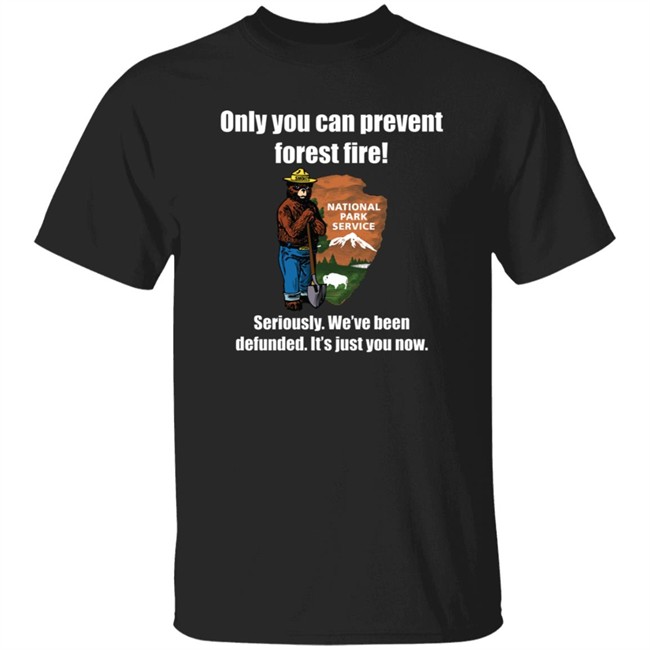 Roshanidentix Only You Can Prevent Forest Fires Seriously We've Been Defunded It's Just You Now Shirt