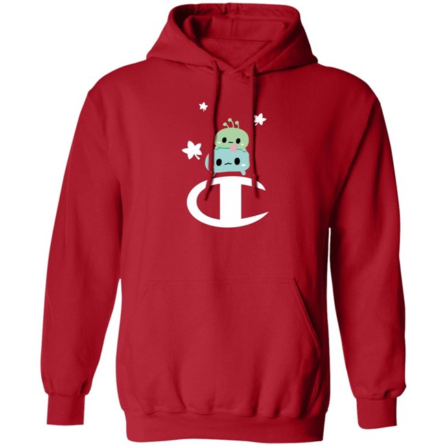 Nexon Merch Maplestory X Champion Rock Spirit Red Power Blend Hoodie Sweatshirt Maple Story