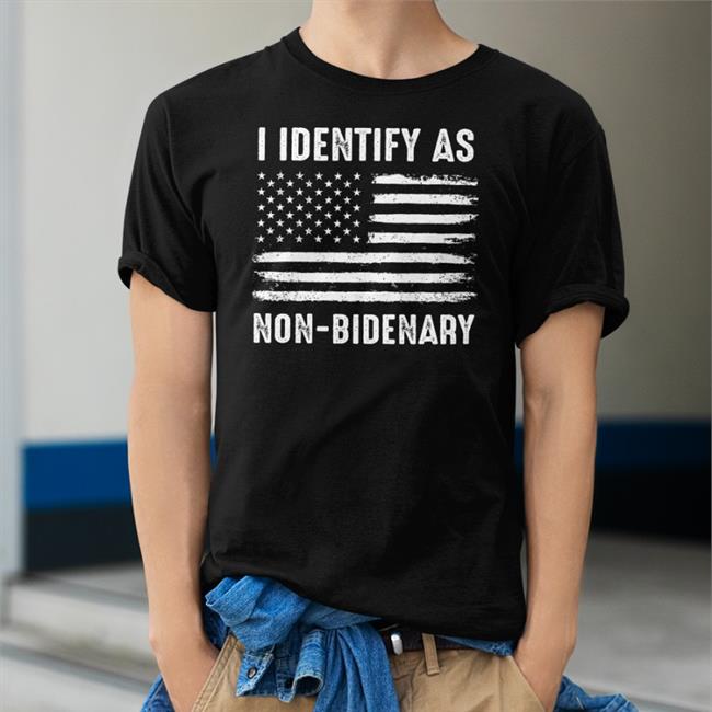 Matt I Identify As Non-Bidenary American Flag T Shirt Red