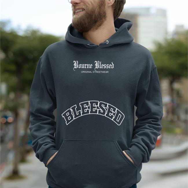 Bourne Drip Merch Bourne Blessed Original Streetwear Blessed Limited T-Shirt Black Kendrick Bourne Poly