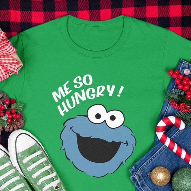 Me So Hungry Meme Cookie Monster Tee Green Hollow Point