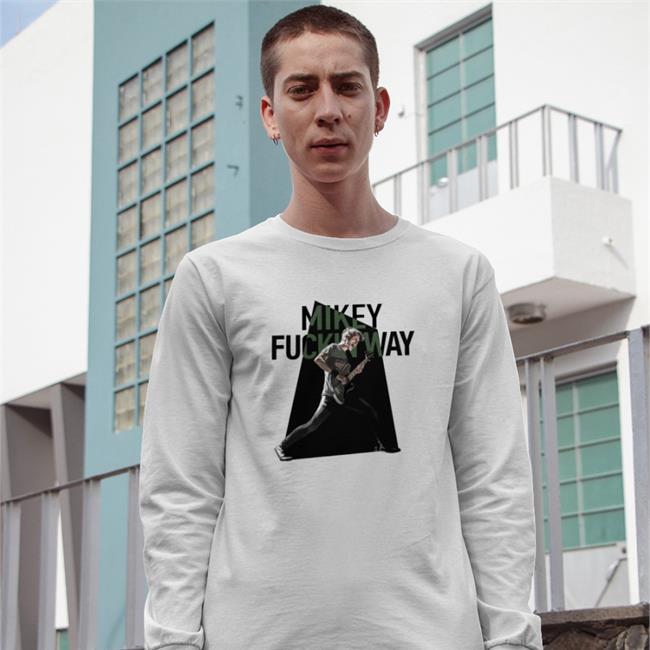 Mikey Fuckin Way Long Sleeved T Shirt White Mikey Way