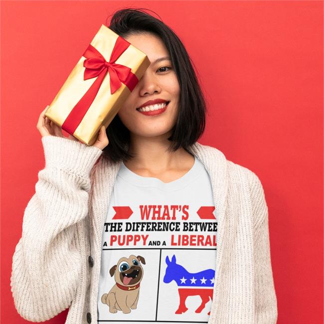 What's The Difference Between A Puppy And A Liberal T Shirt White By Cryptochronic?1776 What's The Difference Between A Puppy And A Liberal Tank Top By Cryptochronic?1776