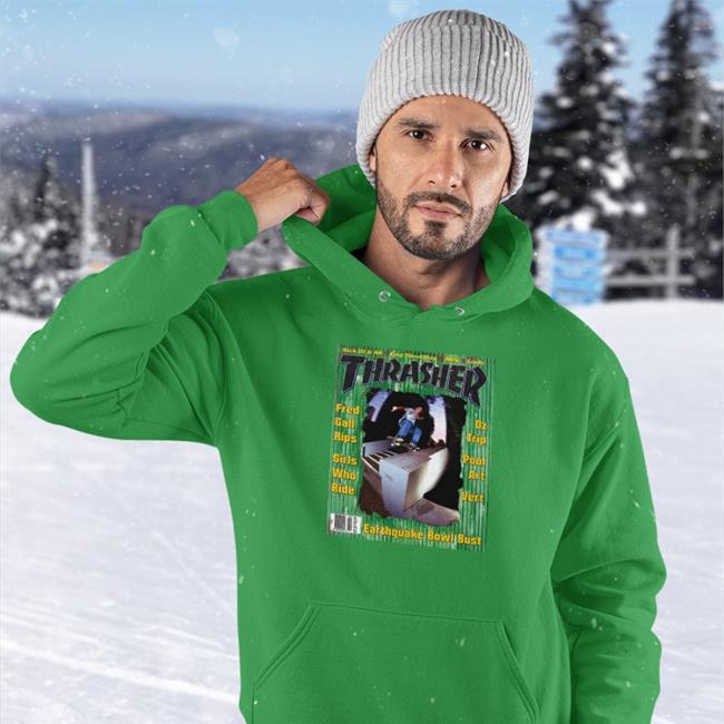 Thrasher Fred Gall Rips Girls Who Ride Oz Trip Pool Art Vert Shirt