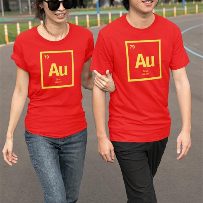 Periodic Table Of Elements 79 Au Gold 196.967 Tee Shirt Dr Michelle Au