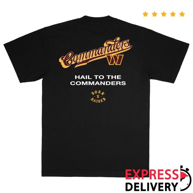 Official Unisex Born x Raised Black Washington Commanders Pro Script Hot Shirt