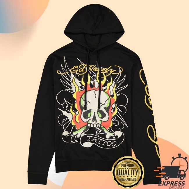 Fire Skull Sweatshirt Hoodie Ed Hardy Merch Shop