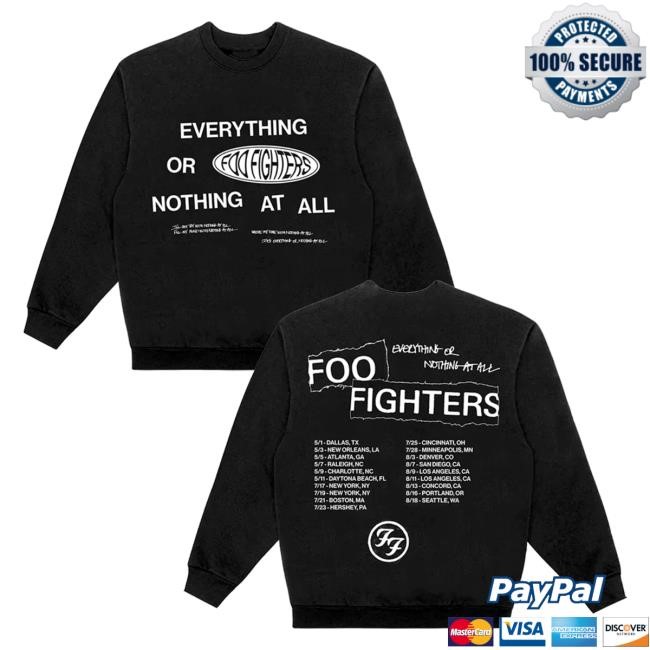 Official Foo Fighters Merch Shop Everything Or Nothing At All Crew Neck Sweatshirt Foo Fighters