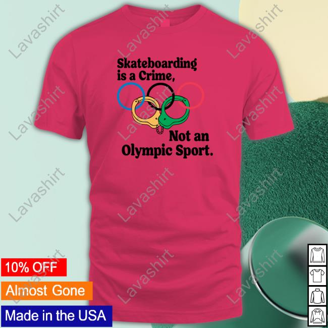 Official Skateboarding Is A Crime Not An Olympic Sport Hoodie White