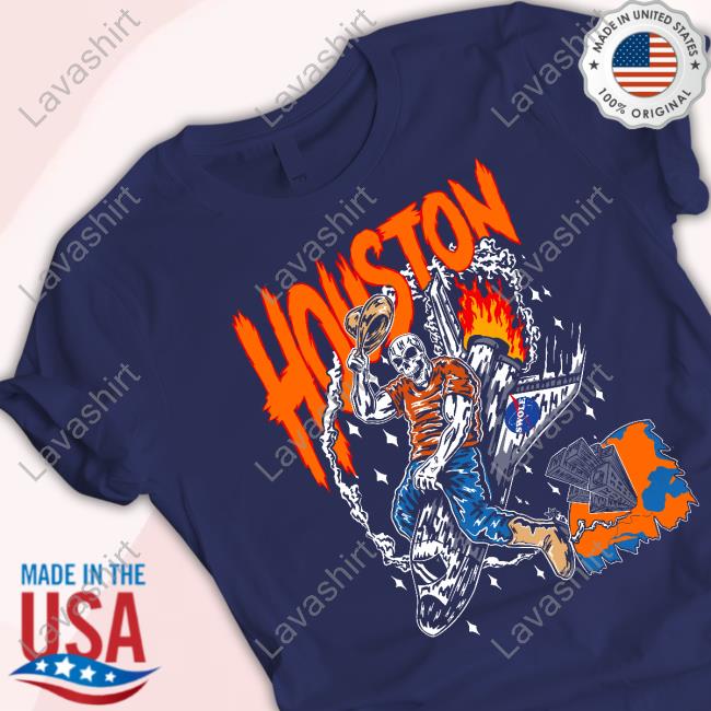 Skeleton Driving Rocket Pattern Shirt