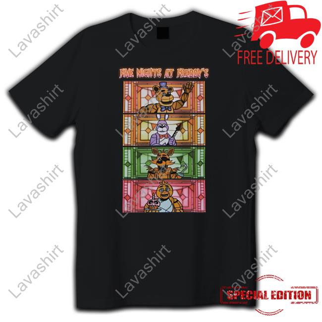Five Nights At Freddy's Stained Glass Characters Hot Shirt