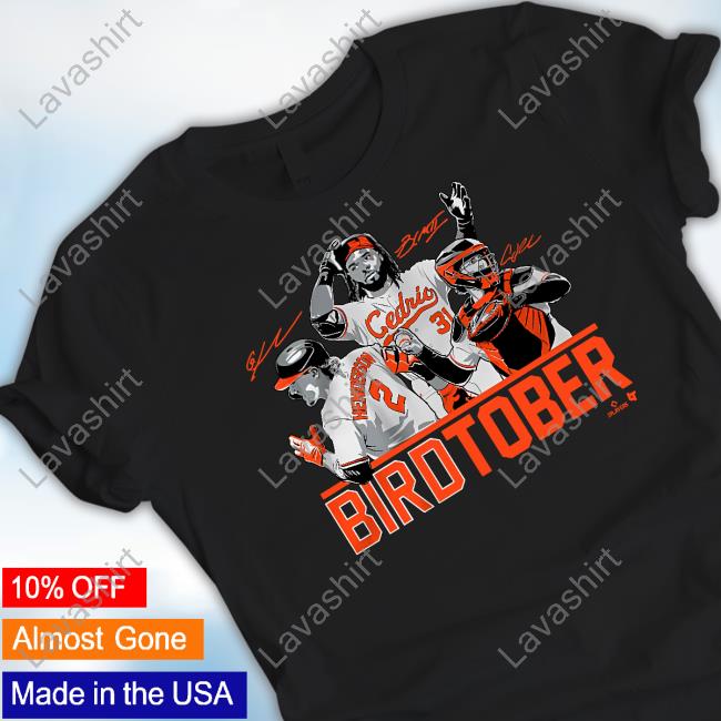 Breakingt Merch Adley Rutschman Gunnar Henderson & Cedric Mullins Birdtober Hoodie