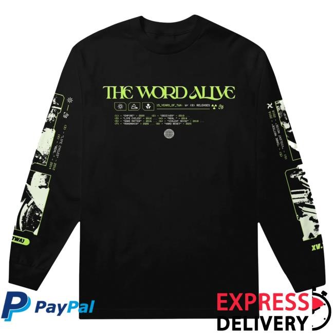 Official The Word Alive XV YRS - Black - Long Sleeve Shirt