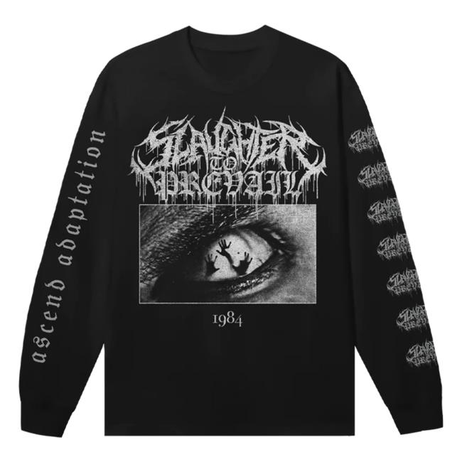 Slaughter To Prevail Store Merch "1984" Black Shaka Long Sleeve T Shirt for Men & Women Slaughter To Prevail Clothing Shop Official Slaughtertoprevail