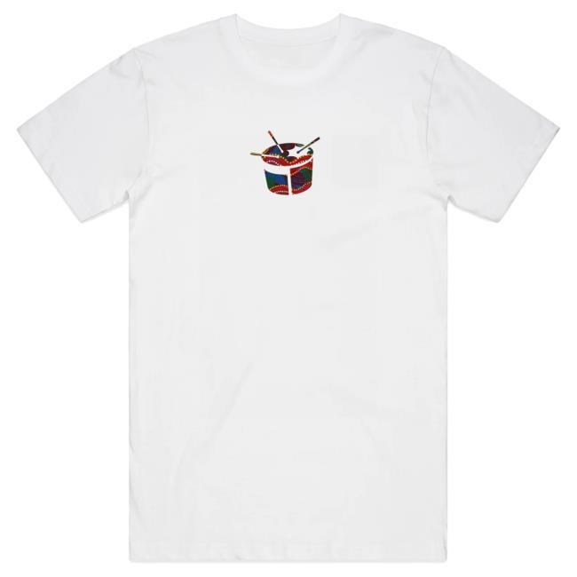 Official Triple J Store Shop Triple J New Indigenous Triple j Drum Shirt 2025 (White)