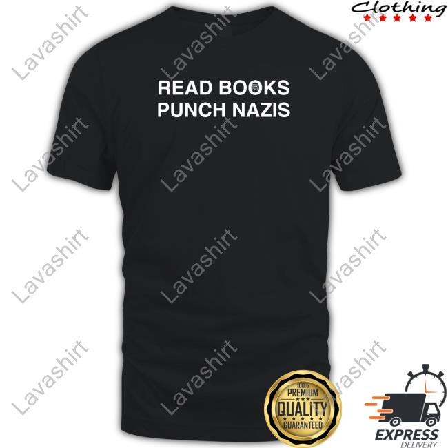 Book Moon Read Books Punch Nazis Crewneck Sweatshirt
