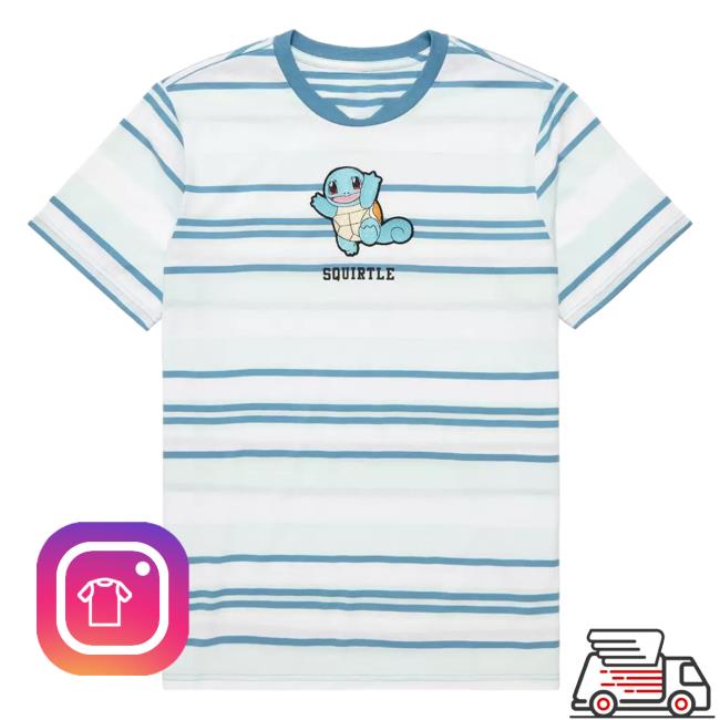 Officia Official Box Lunch Clothing Shop Store Pokémon Squirtle Striped Hot Shirt Boxlunch Merch