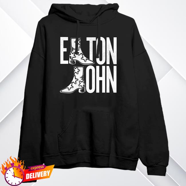 Elton John Merch Store Troubadour Boot Black Hoodie