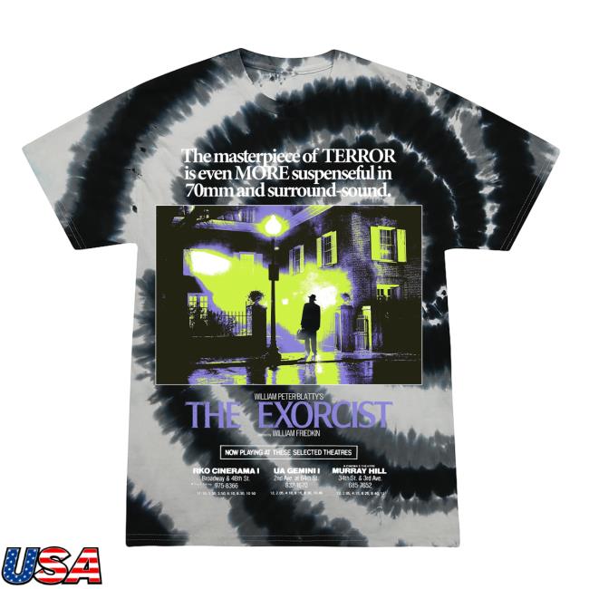 Official Studiohouse Designs The Exorcist Movie Promo Tie Dye New Shirt Captain Howdy (Grey)