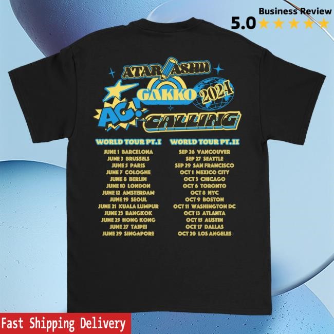 Official Atarashii Gakko Merch AG! Calling Blue & Black Tour New Shirt