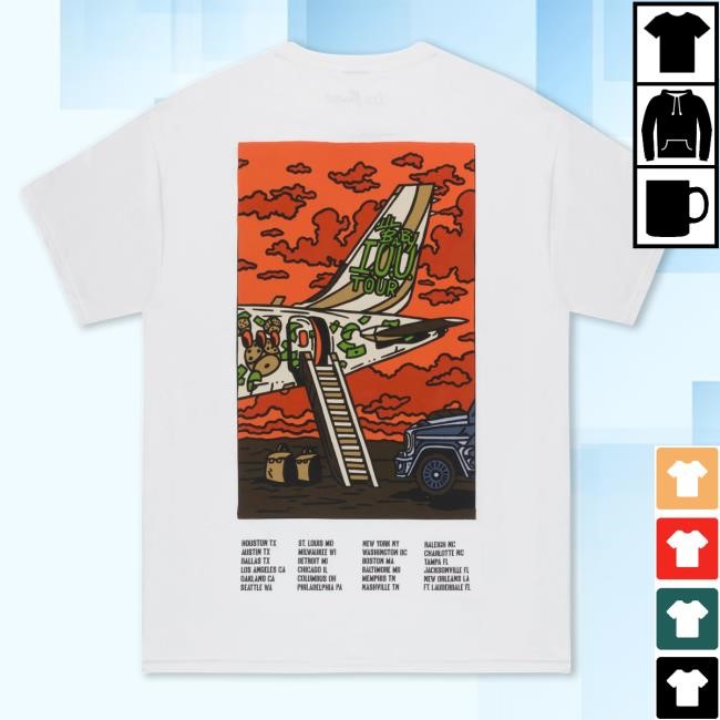 Official Lil Baby Iou Tour Flying Tshirt (White)