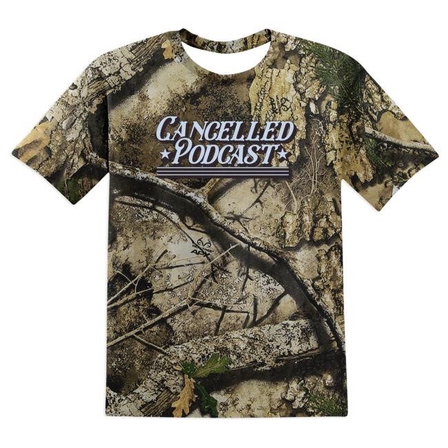 Official Canceled Merch The Cancelled Podcast Cancelled Podcast Camo Top Shirt - Blue Edition