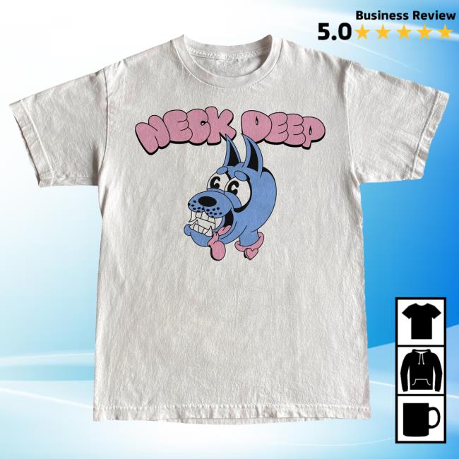Official Neck Deep Merch Store NeckDeep Neck Deep "Doggo" White T Shirt