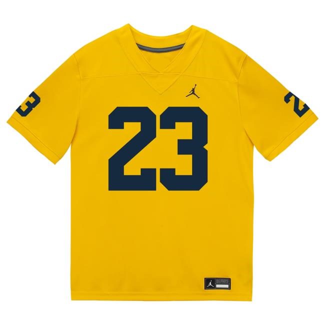 The M Den Michigan Wolverines #23 Jordan Marshall Student Athlete Maize Football Jersey Tee