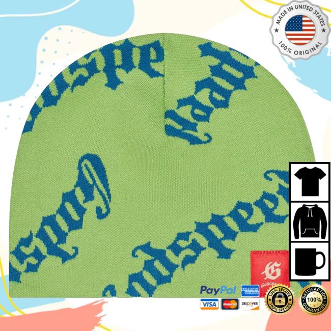 Official Godspeed Nyc Clothing Merch Og Logo Beanie (Green Apple/Blue) Cap