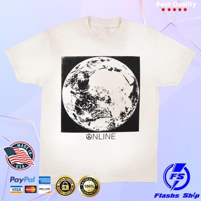 Official Online Ceramics Clothing Earth Moon Logo Hand Dyed and Stonewashed Cream Tee OnlineCeramics