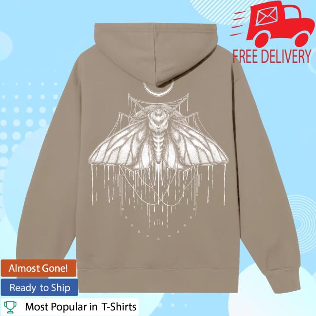 Sumerian Records Bad Omens Merch Store Bad Omens Moth Sandstone Hooded Sweatshirt BadOmens Apparel Clothing