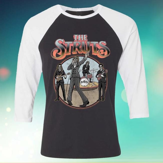 Official The Struts Summer 2024 Pretty Vicious Skully Band Raglan LS Tee