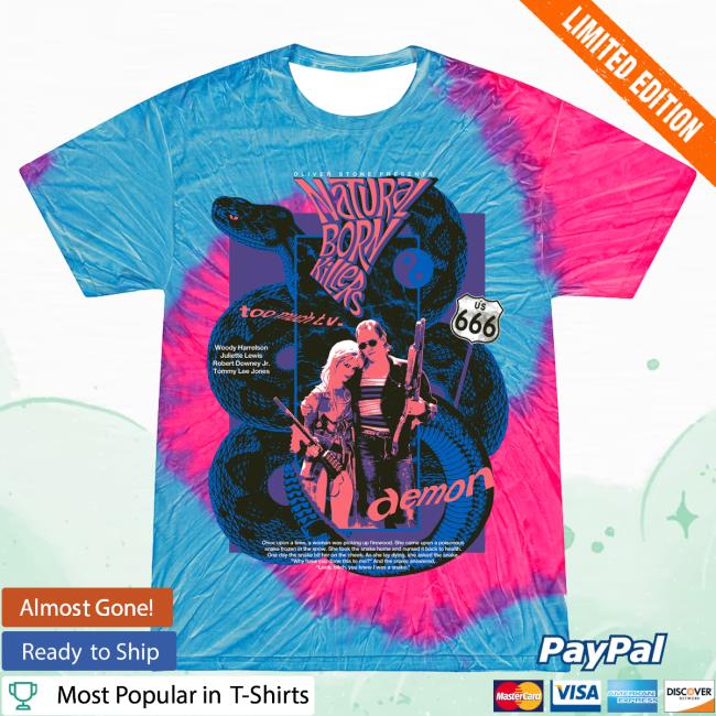 Official Studiohouse Designs Merch Store Natural Born Killers Tiedye Tee Pink/Blue Studiohouse Designs Apparel Clothing Shop StudiohouseDesigns