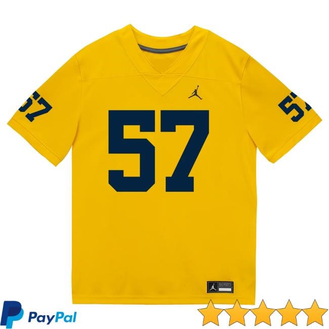The M Den Michigan Wolverines #57 Travis Moten Student Athlete Maize Football Jersey Shirts