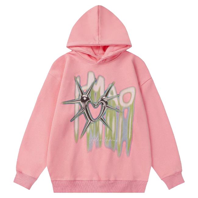 Official Aelfric Eden Clothing Merch Store Aelfric Eden Thorny Heart Print Hood Pink AelfricEden