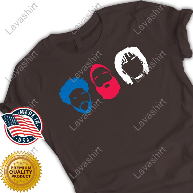 Philadelphia 76Ers Big 3 Joel Embiid James Harden Tyrese Maxey Long Sleeve T Shirt James Harden