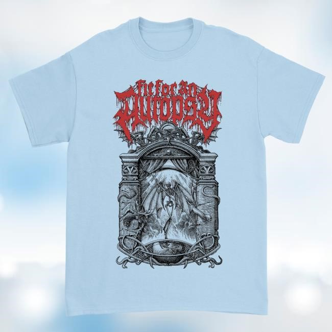 Official Fit For An Autopsy Merch Death Arch Tees - Light Blue