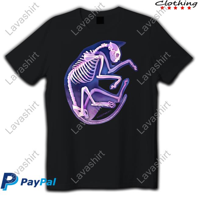 Wingedwolf94 Skeleton Galaxy Cat Tee